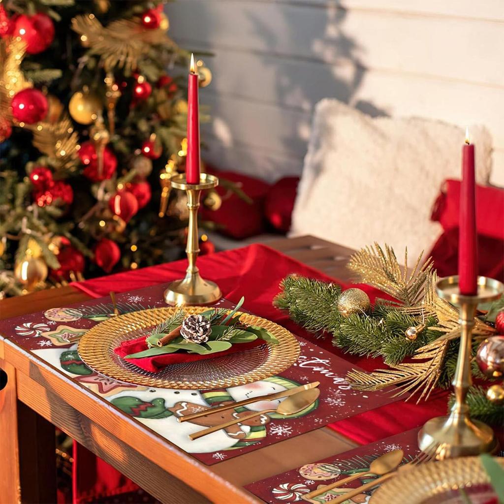 Christmas Placemats Cartoon Party Insulation Dining Table Christmas Atmosphere Placemats