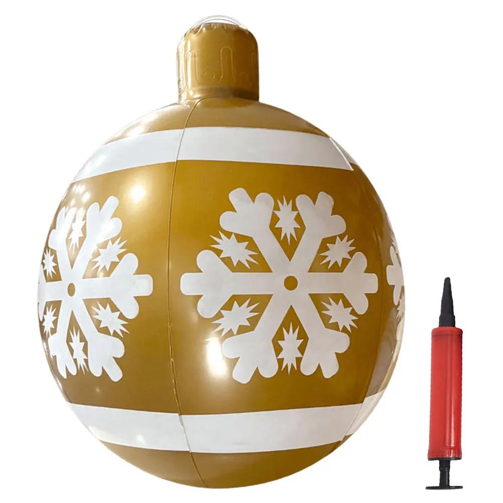 24 Inch Giant Inflatable Christmas Ball for Outdoor Decoration Perfect for New Year and Holiday Festivities