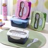 Plastic Lunch Box with Fork BPA Free Leakproof Food Container Microwavable Bento Box for School Office Outdoor Picnic 1200ml
