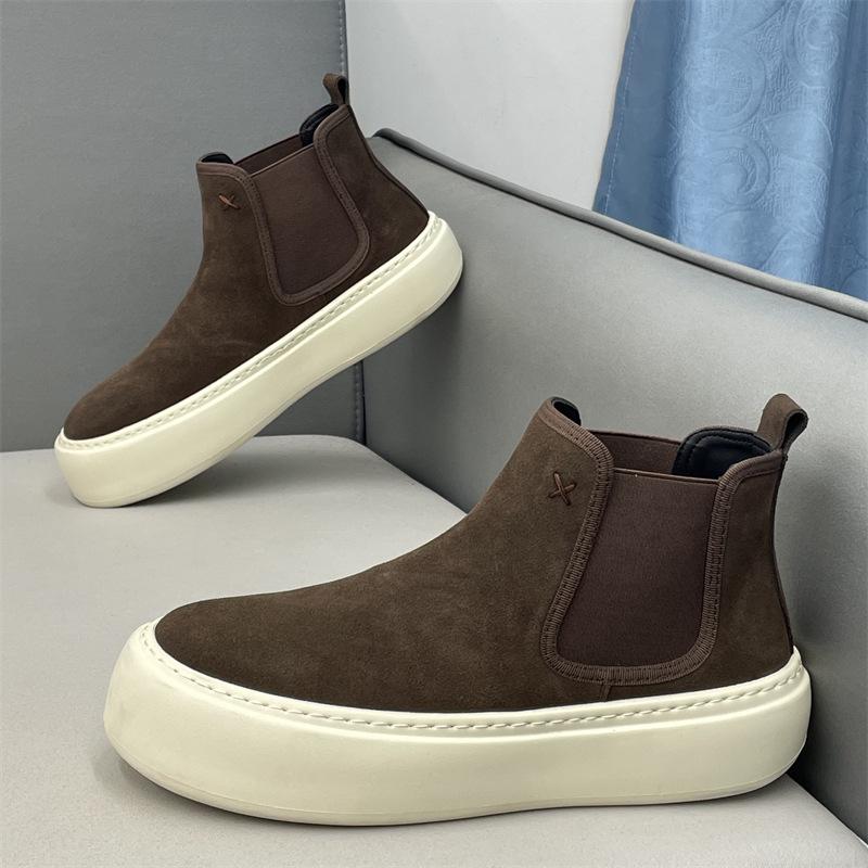High-top shoes 2 new autumn leather soft-soled lazy shoes casual trendy jw