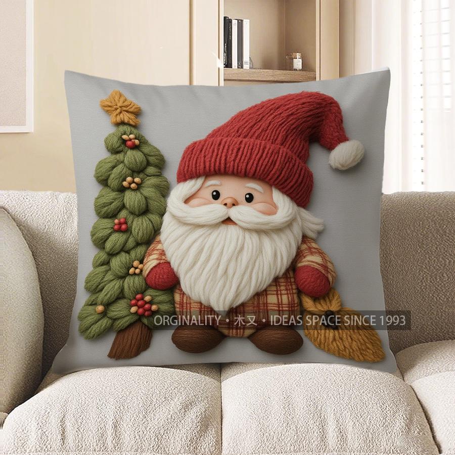 

Home Decor Charming Snowman Winter Holiday Pillow Cover Pattern Cushion Cover Suitable for Sofa Bedroom Car Pillow Cover 40x40cm