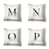 Polyester Pillow Case Car Ink and Ancient Style Home 26 English Letters Printed Sofa Pillow Case