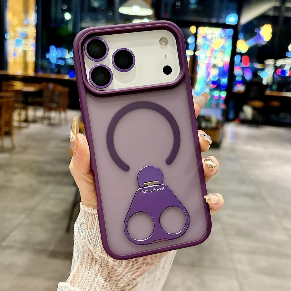 iPhone17Air Double Ring 360 Magnetic Stand Frosted Apple 16ProMax Protective Case