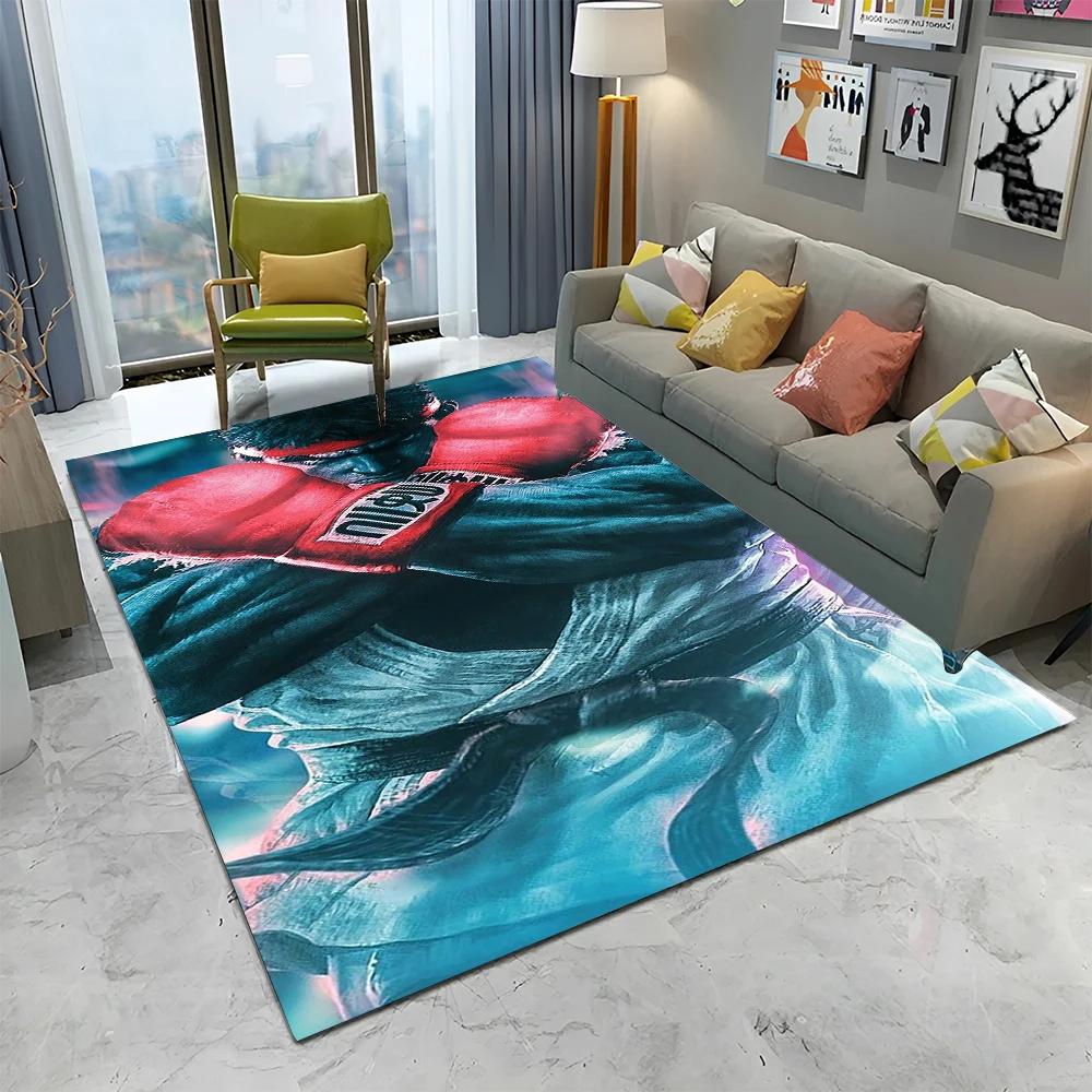 Street Fighter Retro Game SF Gamer Carpet Rug for Home Living Room Bedroom Sofa Doormat Decor,kids Area Rug Non-slip Floor Mat