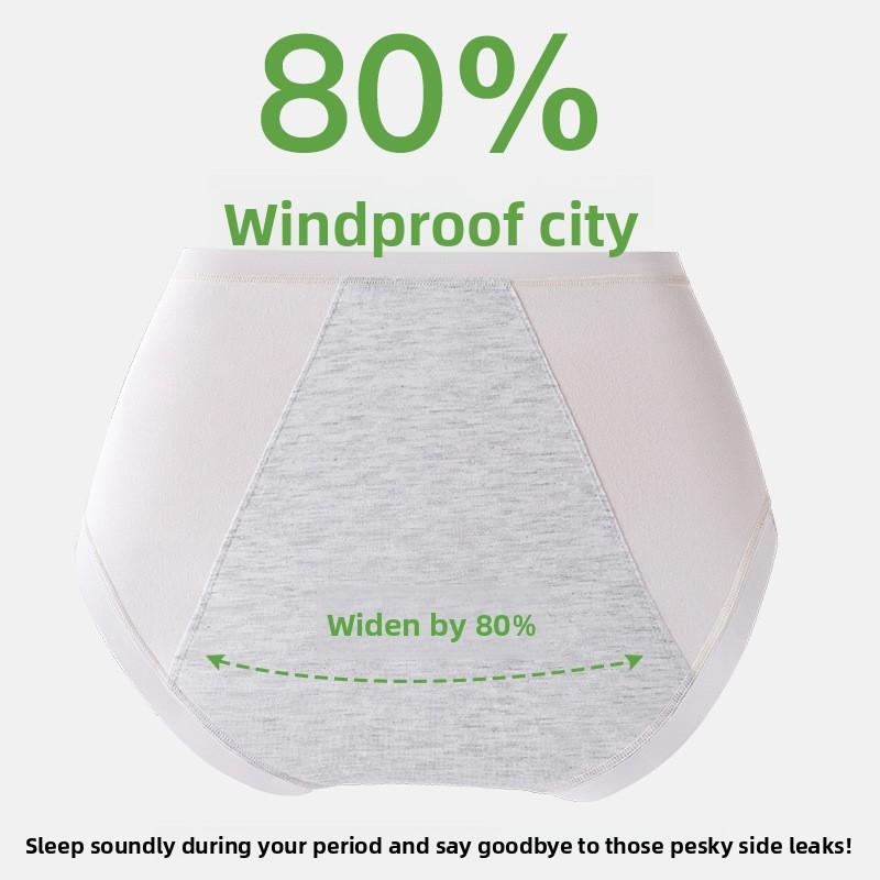 Women Spring and Autumn Pure Cotton 10A Anti Leakage Extended Menstrual Period Special Physiological Briefs