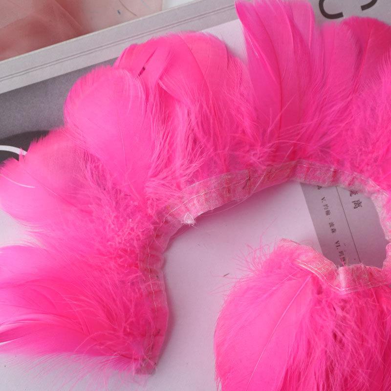 Color Medium Floating Feathers Cloth Edge Goose Feather Cloth Strip Diy Skirt Shawl Performance Clothes Wings Decoration Feather Lamp Material