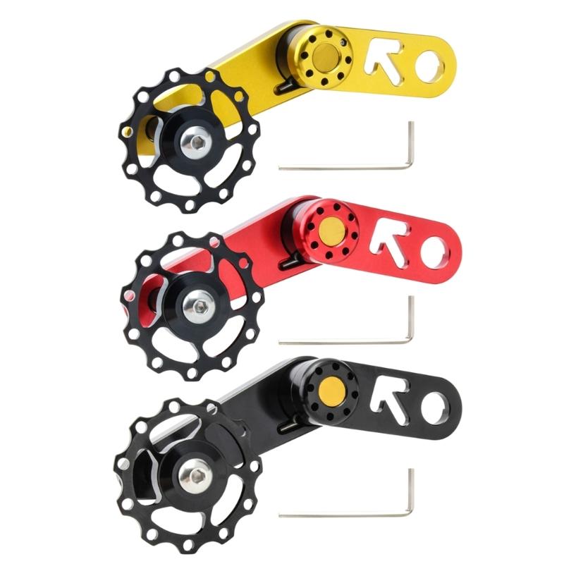 Folding Bike Chain Tensioner Aluminum Alloys Adjustable Chain Guide Bicycles Single Speed Chain Adjuster Converter