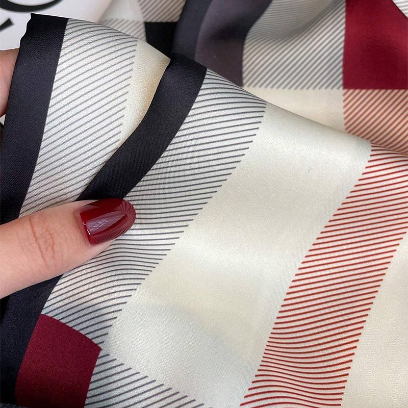 Fashion New Korean Style Small Silk Scarf Women Tie Bag Headband Printing Designer Hairband Neckerchief Ribbon