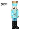 Christmas Tabletop Ornaments Nutcracker Resin Candle Holder, Pastel Soldier Figurine for Desk Shelf, Festive Home Decor, Holiday Gift Decor