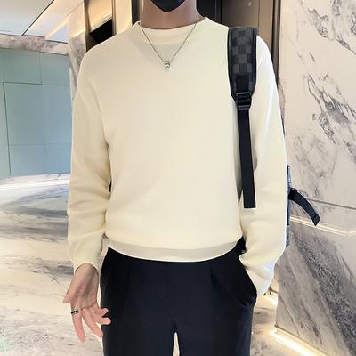 Printed Autumn Winter Sweater Men's Spring and Autumn Korean New Round Neck Loose Top Chic Hong Kong Style Trendy