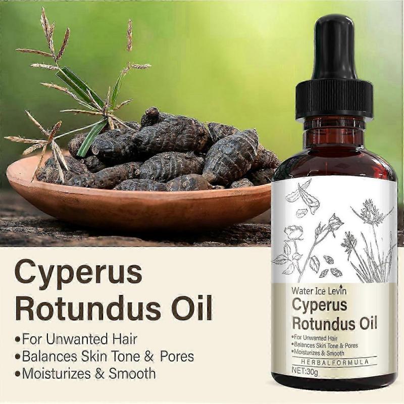 Natural Cyperus Rotundus Oil for Hair Removal, Reduces Unwanted Hair Growth, Moisturizes & Soothes The Skin, Reducing Body Hair Growth, Shrink Pores