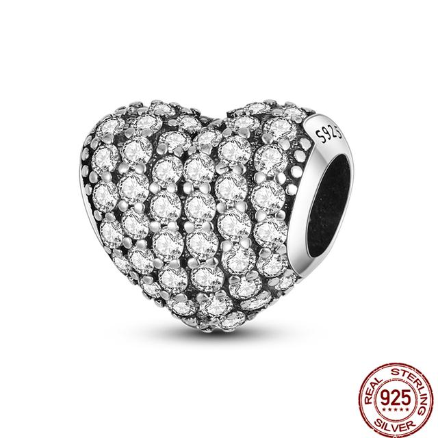 925 Sterling Silver Angel Mom Family Love Heart Series Beads Fit Original Fasion Charms Bracelets Women DIY Jewelry Gift