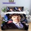 Sherlock Holmes Pattern Bedding Home Decoration Birthday Gift ( 1 Duvet Cover + 2 Pillowcase, Without Core),fan Merchandise.