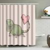 Cute Iguana Shower Curtain Tropical Forest Animal Pattern Bathroom Decor Nature Theme Waterproof Fabric Washable