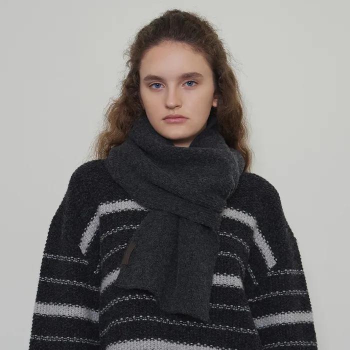 Basic Wool Muffler - Charcoal