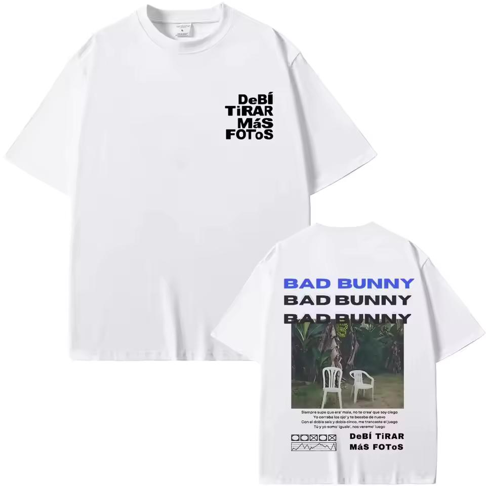 Unisex 2026 Famous Rapper Bad Bunny DTMF Debi Tirar Mas Fotos Printed Vintage Hip Hop Fashion Women And Men T shirt