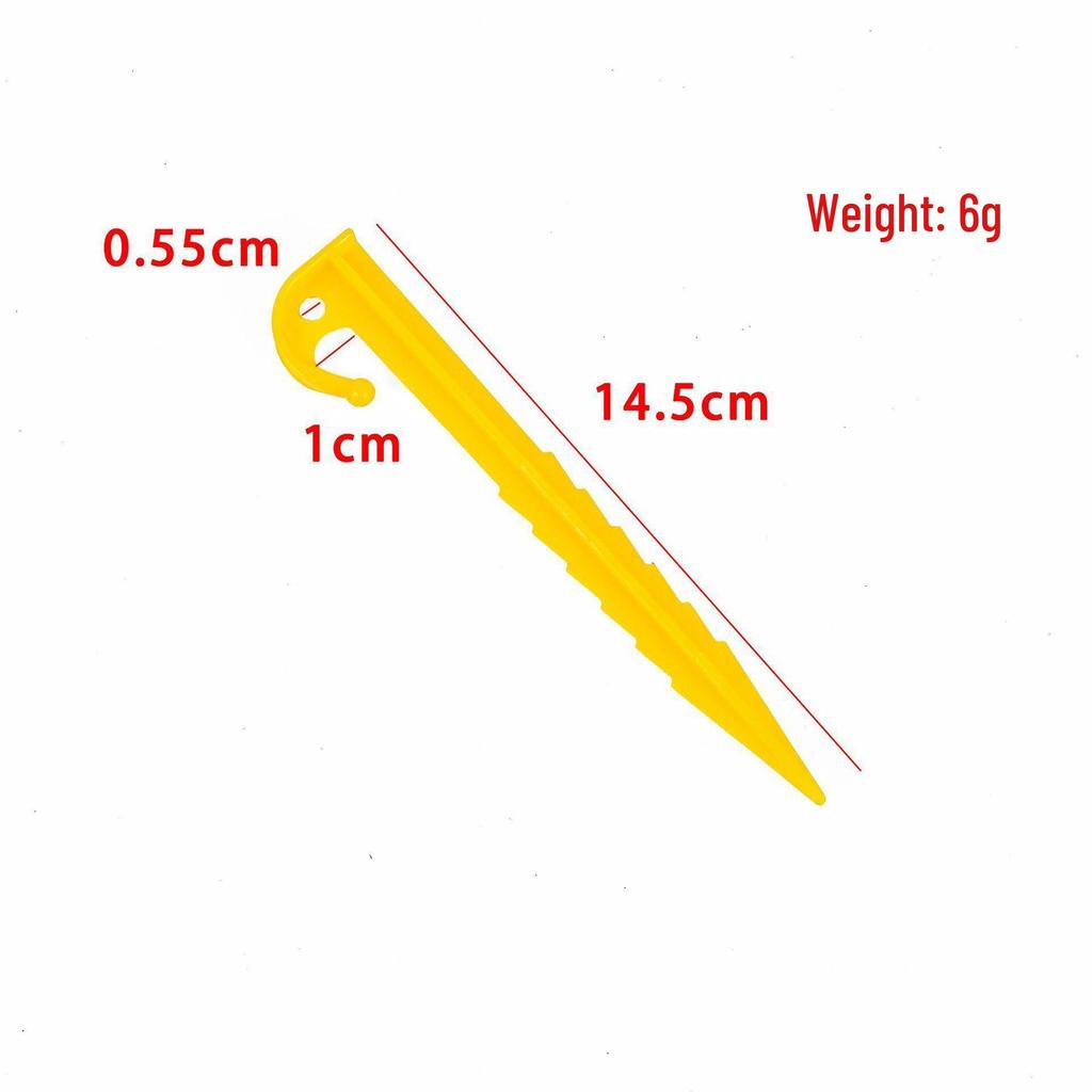 Yellow Plastic Ground Stakes for Greenhouse, Shade Nets, Inflatable Sofas, and Beach Mats - Windproof and In Stock