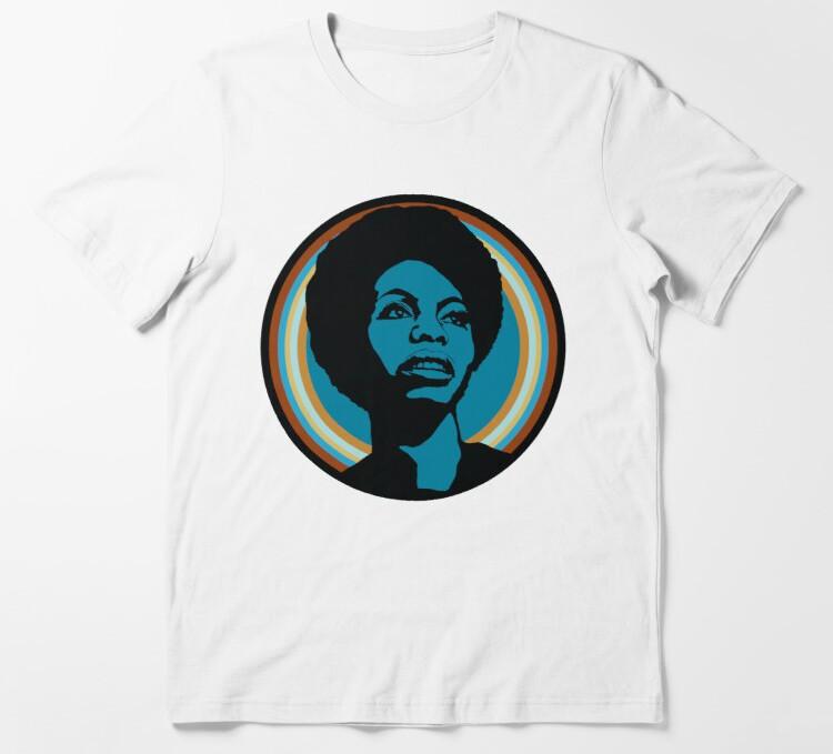 Vintage Jazz Singer Nina Simone T-Shirt Little Girl Blue I Loves You, Porgy Unisex T-Shirt XXXXL