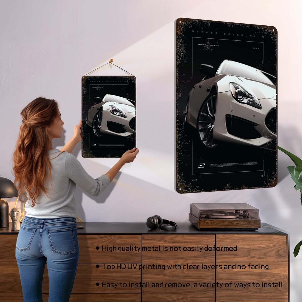 Maserati Classic Car Metal Poster Bedroom Decoration Living Room Decor Men Custom Metal Tin Signs for Garage Wall Art Decoration