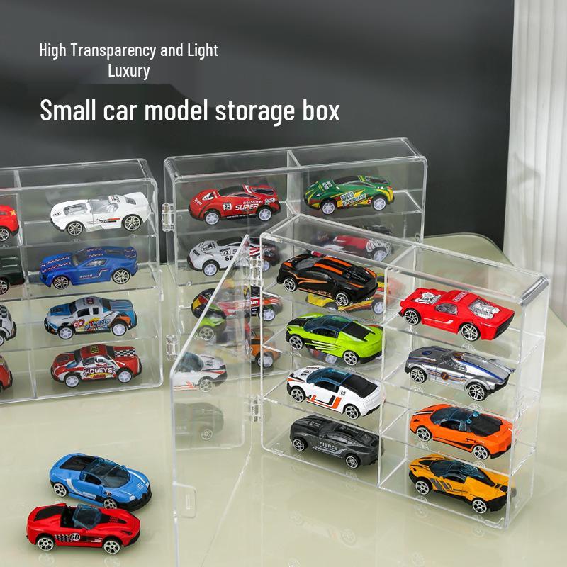 Stackable Diecast Car Display Case: Transparent Acrylic Shelf for Hot Wheels Models