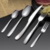 Gilded Star Diamond Stainless Steel Tableware Set: Steak Knife, Fork, Spoon, and Teaspoon