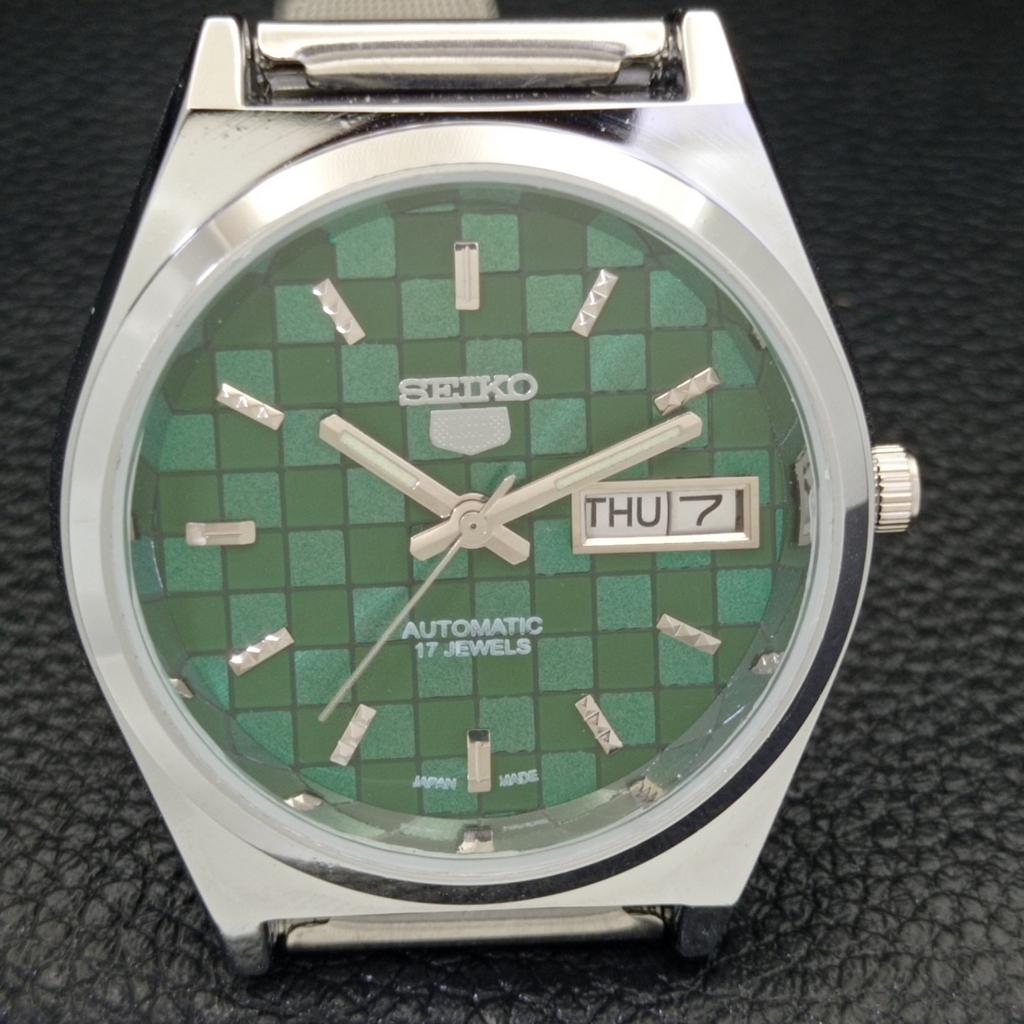 JAPAN SEIKO 5 AUTOMATIC MENS 6309A REFURBISHED GREEN COLOR DIAL WATCH A440268-4 Sk-a440268