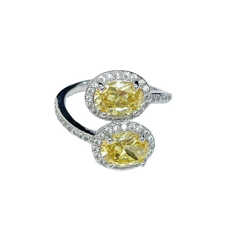 Color Treasure Diamond-Set Open Ring, Light Luxury Retro Niche Design, Unique High-End Sense, Elegant Luxury And Colorful Ring Woman