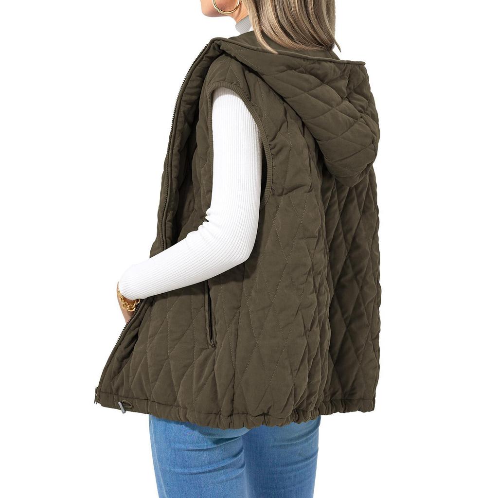 #womensvest #puffergilet #hoodedvest #quiltedvest #sleevelessjacket #lightweightcoat #wintervest #zippergilet #casualouterwear #autumnvest