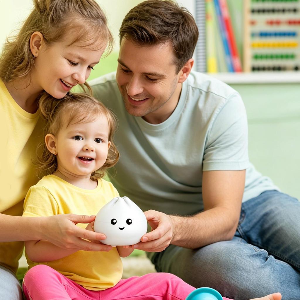 Cute Night Light Squeezable Dumpling Dimmable Nightlight Tap Control Night Lamp For Kids Boys Girls Teens Adults Home Bedroom