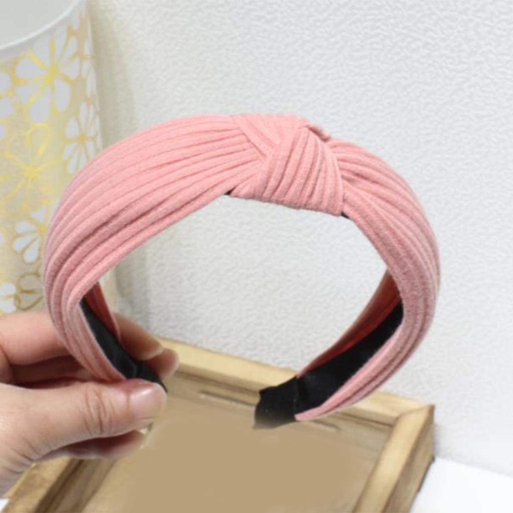 Knotted Headband Women Fabric Knitted Wide Hairband for Face Washing Daily Use
