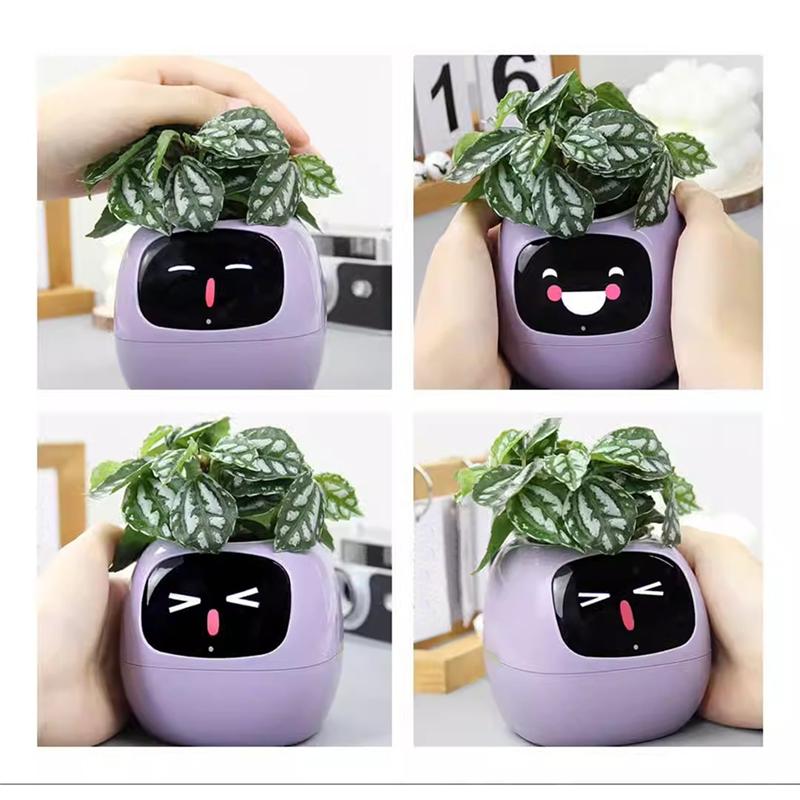 AD23-AI Husdjursblomkruka Planteringsrobot 7 Smarta Sensorer Smart Planterare Planteringstid Temperaturvisning Blomkrukor