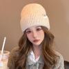 Autumn and Winter Warm P Letter Versatile Knitted Hat Korean Style Fashionable Face show Small Wool Hat Outdoor Ear Protection Cold