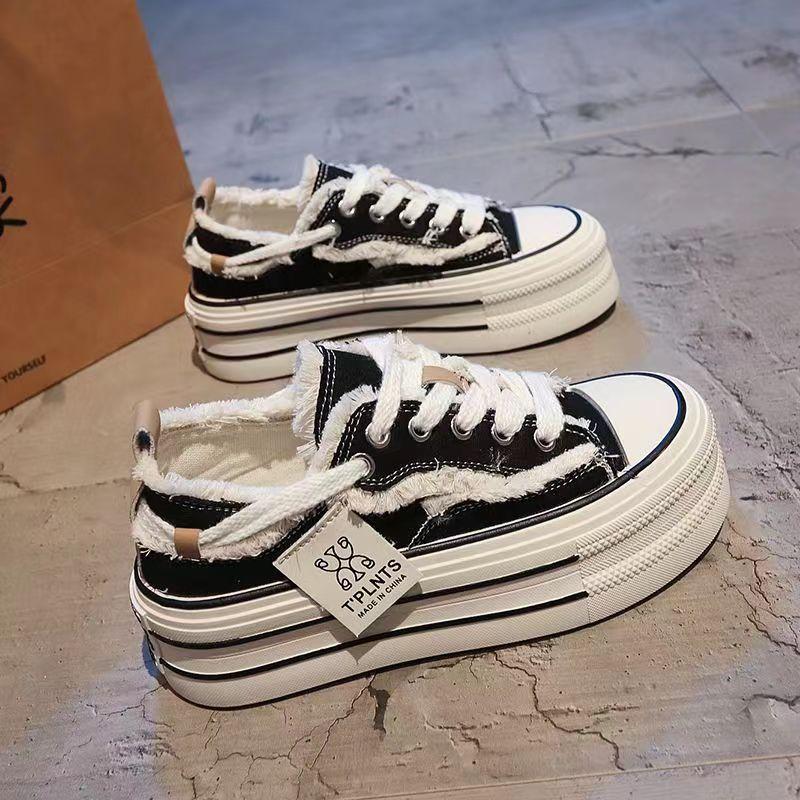 Canvas Shoes Women's New Muffin Board Shoes Thin Breathable Casual Women's Shoes