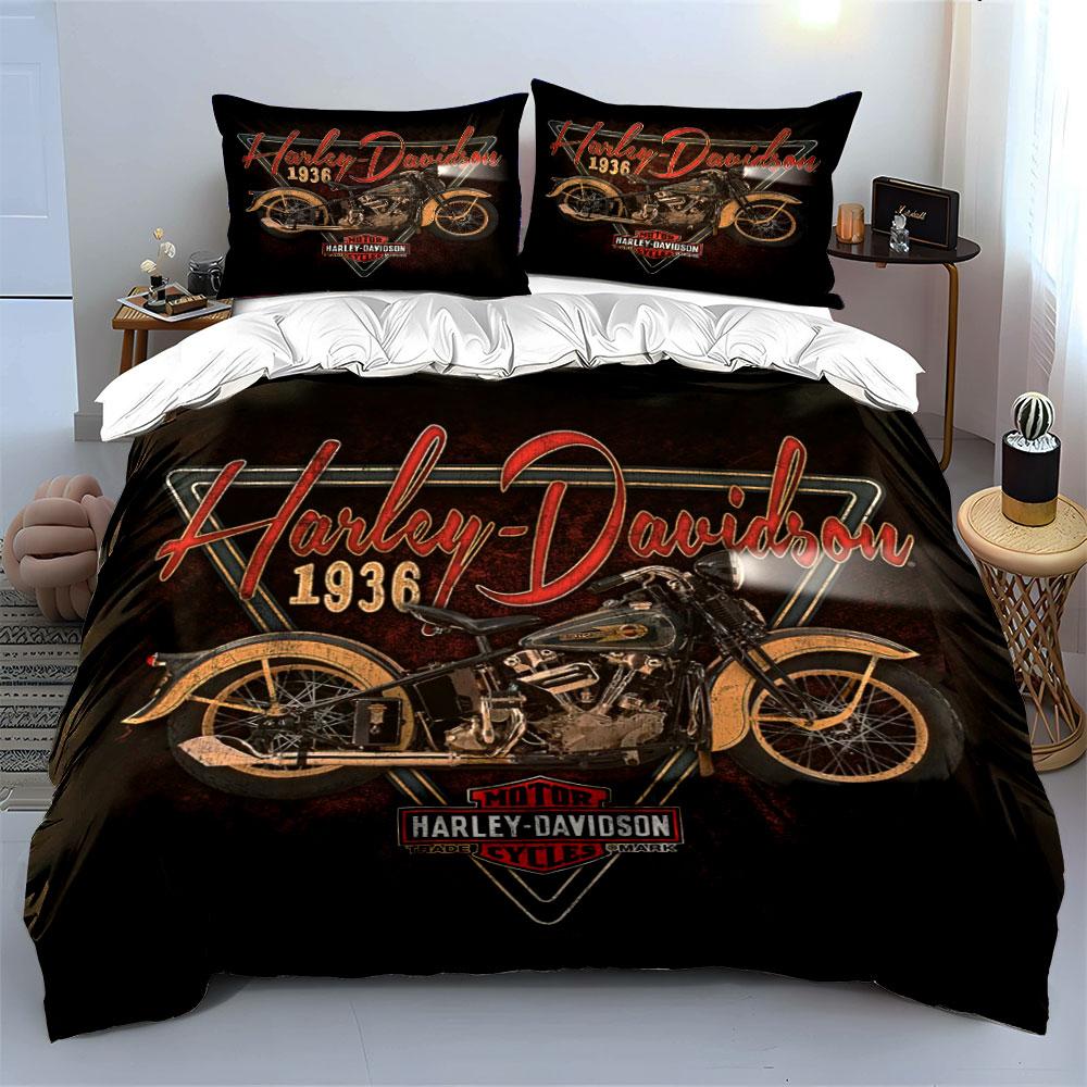 Vintage motorcycle and logo. Bedding sets Duvet cover sets Duvet covers Pillowcases(1*Duvet Cover 2*Pillowcases without duvet insert)