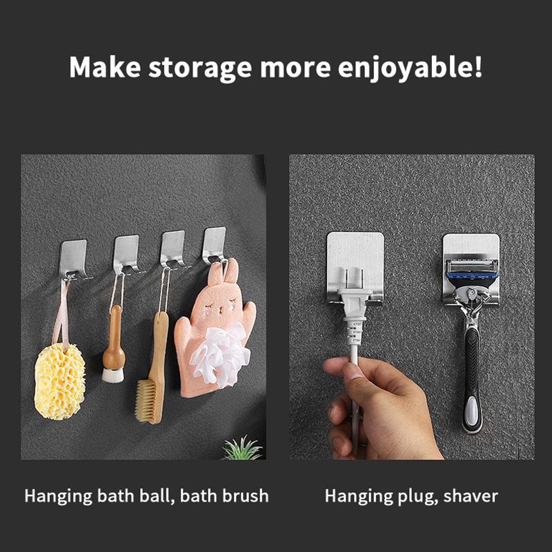 2Pcs Shower Hook Adhesive Razor Holder Wall Mounted Bathroom For Rack Shaver Shaving Holder Black Plastic Hook