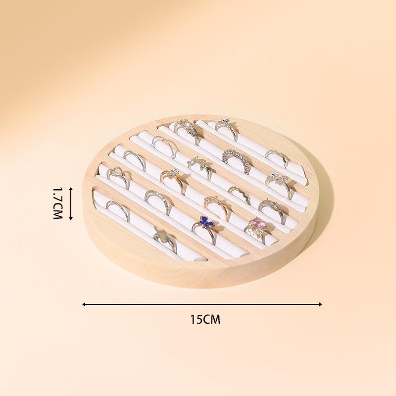 

Деревянная круглая форма поднос для украшений кольца серьги браслеты демонстрационная пластина подставка для хранения украшений прилавок реквизит белый