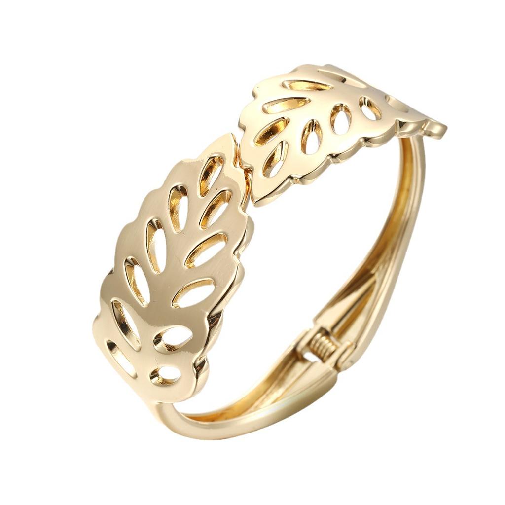 Cross-border Bracelet Women's High-level Bracelet Cross-border Hollow Irregular Leaves Shape Gold Bracelet