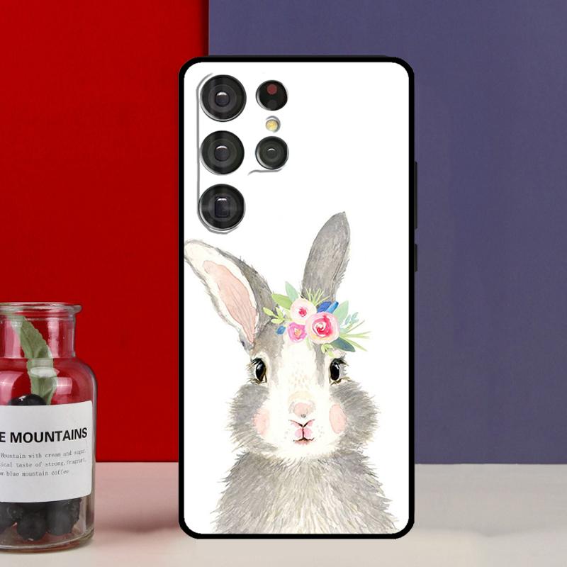 Cute Bunny Rabbit Funda Case For Samsung Galaxy S25 Ultra S9 S10 S20 S21 FE S22 S23 Plus S24 Ultra Phone Cover