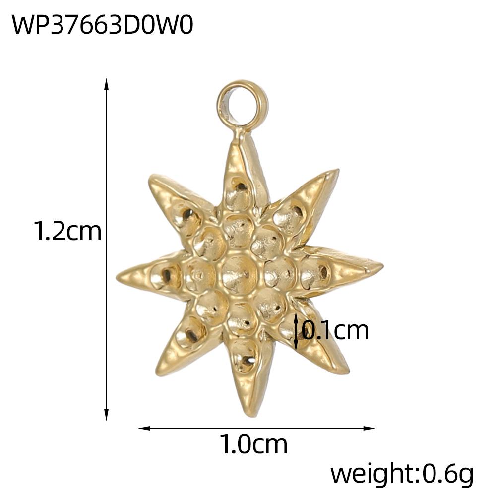 CARLIDANA Retro Geometric Jewelry Pendant Charms Stainless Steel Gold Plated Embossed Coin Moon Sun Jewelry Accessories Earrings