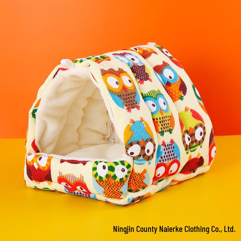 Warm Tiger Skin Bird Nest: Fleece-Lined Winter Hammock for Cockatiels