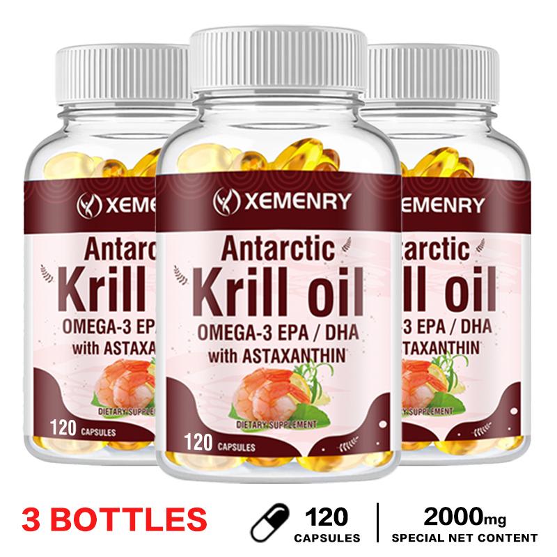 XEMENRY - 2000mg Antarctic Krill Oil Softgels - Heart, Brain, and Joint Health