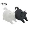 Modern Home Decoration 3D Printed Cute Yawning Chubby Cat Figurine, Black White, Wide Stable Anti-Tipping Base, Desk Decor Desktop for Pet Shop