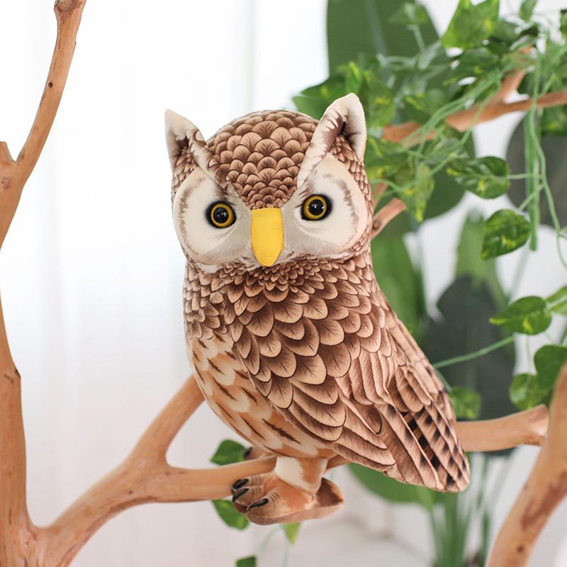 20/25/30cm Simulation Owl Plush Toys Soft Stuffed Lifelike Owl Doll Pretty Desktop Pets Funny Children Performance Game Props