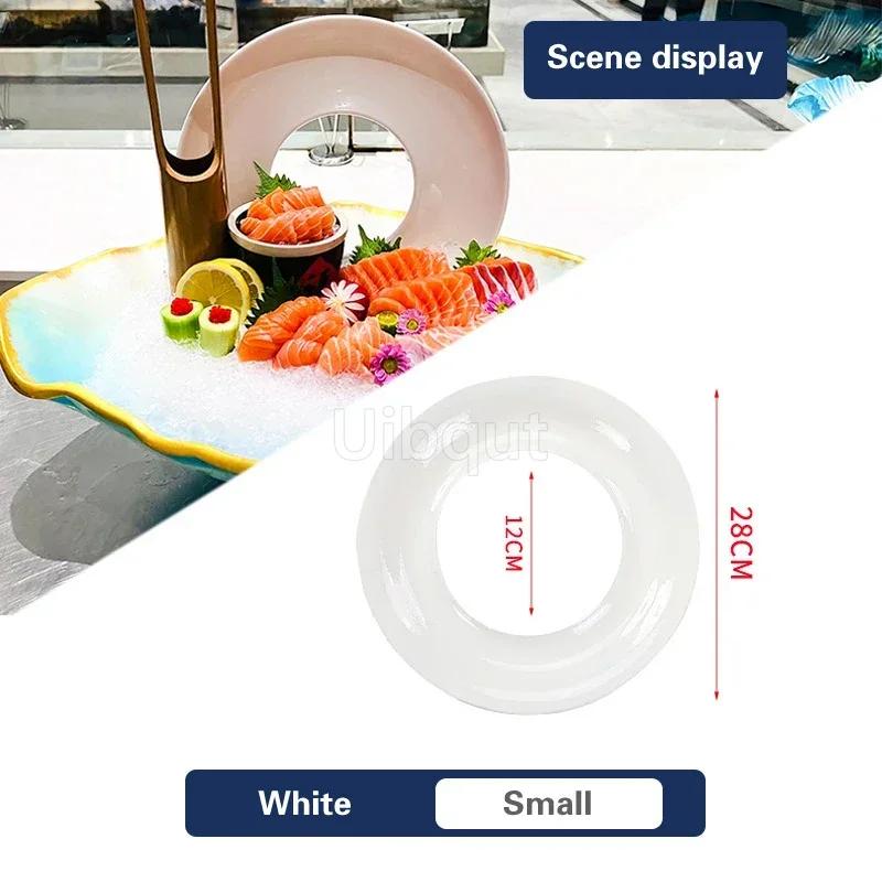 Sushi bamboo chops Barbecue dish decoration Platter ornaments Seafood posture flowers and plants Japanese sashimi decorations-A