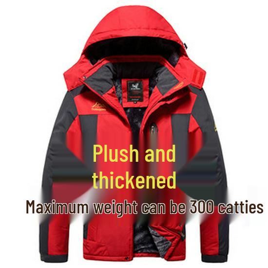 Plus Size Men's Gothic Softshell Windproof Fleece-Lined Stretch Pants