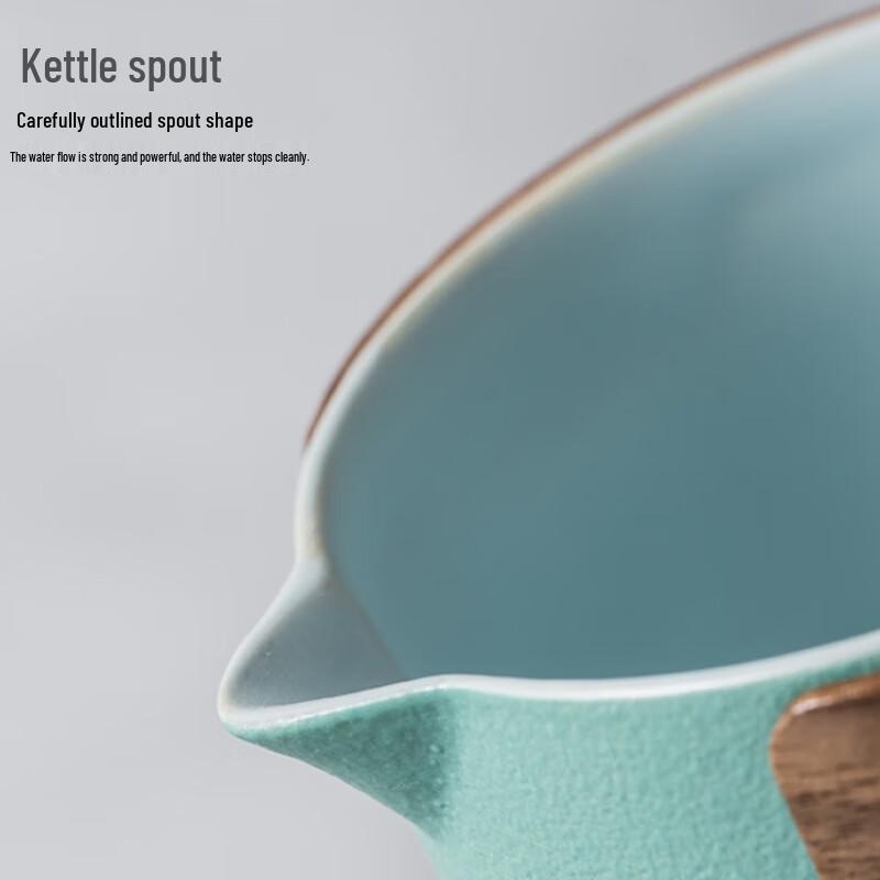 Ceramic Portable Tea Set with Pot and Two Cups