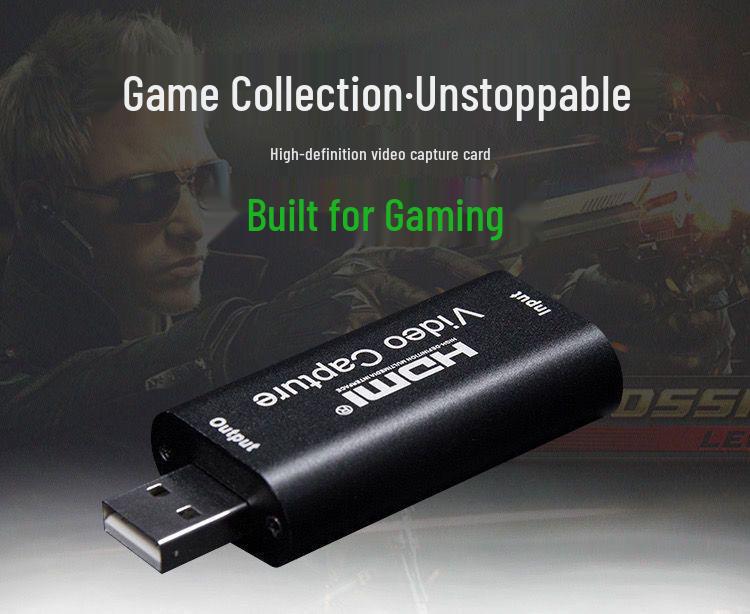 HDMI To USB High-Definition Capture Card for Laptop Monitoring & Game Live Streaming with Switch/PS4 Compatibility