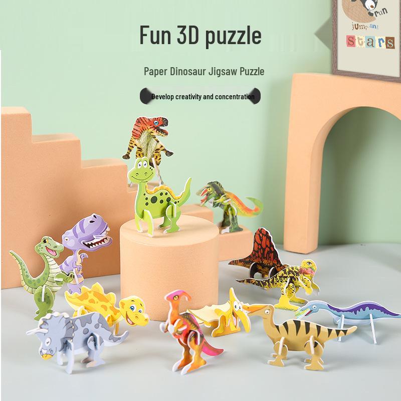 Children s Cute Dinosaur 3D Jigsaw Puzzle - Small Cartoon Toy Gift