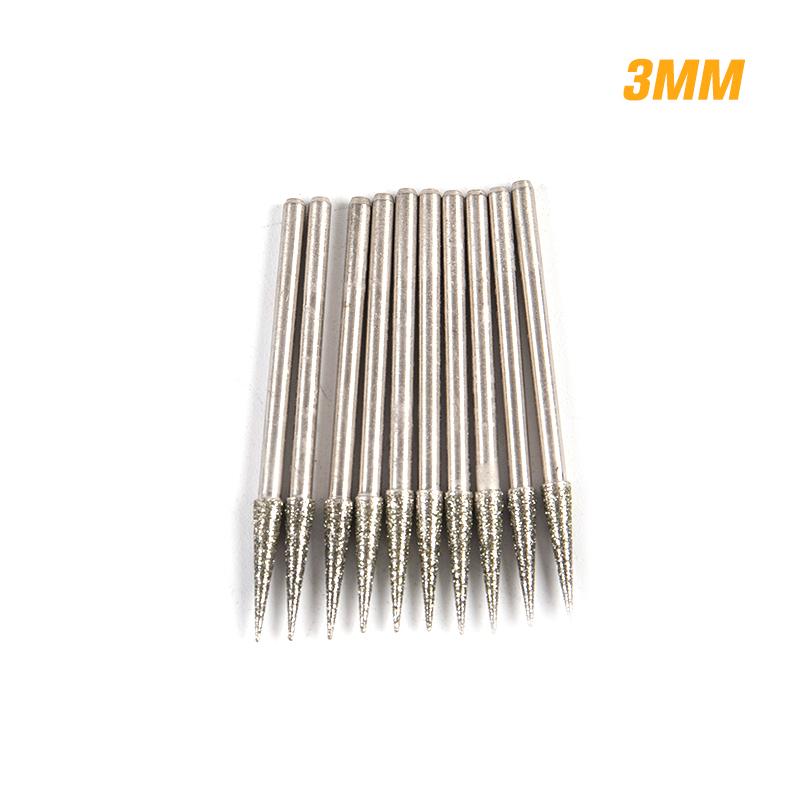 10 stk 0,6 mm-4 mm diamantslipepunkt 2,35 mm skaft for glassstein jade