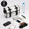 Artudatech Side Bags and Seat 9L Motorcycle PU Universal Metal Fittings Rust Touring Small Item Double Side White Bags, Capacity, Bag, Leather,
